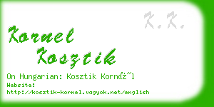 kornel kosztik business card